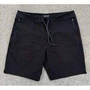 Roark Layover Hybrid Travel Shorts Men's 33 x 8" Black Stretch Canvas Gorpcore